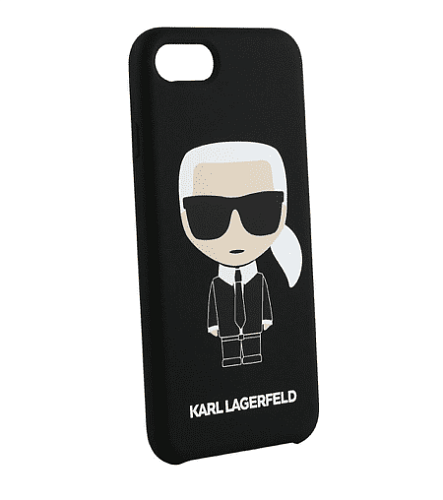 Чехол для смартфона Lagerfeld для iPhone 7/8/SE 2020 Liquid silicone Iconic Karl Hard Black